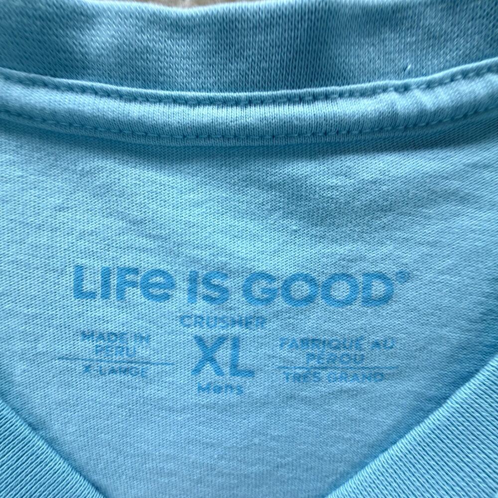 Life is Good Crusher T-Shirt Men XL Aqua Keep It Simple Golf Beer Cotton Casual - Picture 3 of 9
